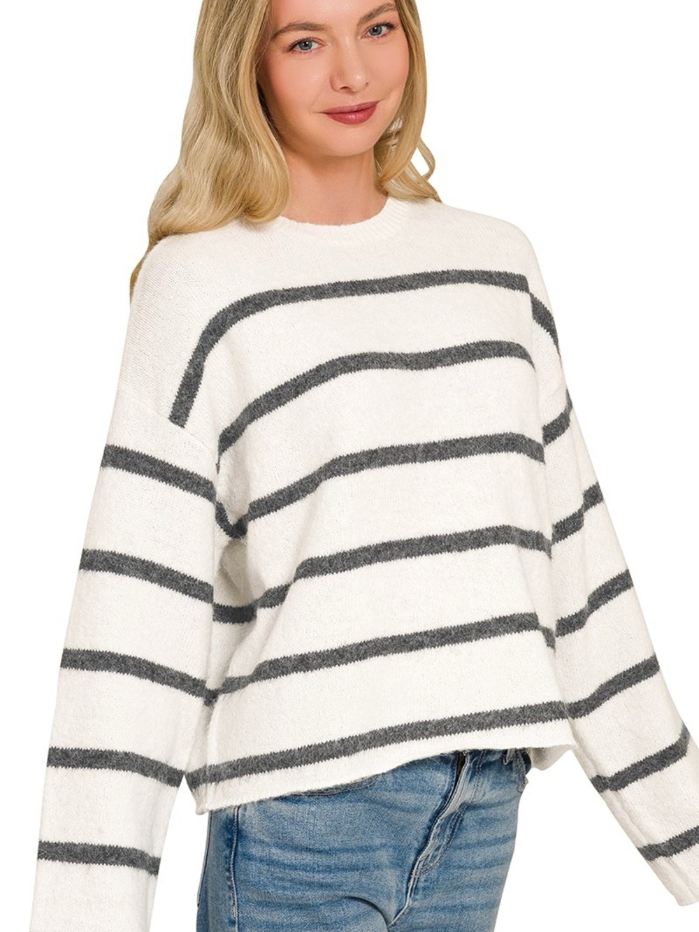 Zenana Wool Blend Striped Sweater🛍️ - Picture 4 of 4